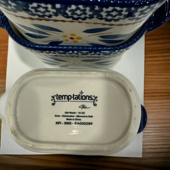 Temptations by Tara Old World Blue SET of 4 Ramekin Small Mini Dip - Picture 10 of 10